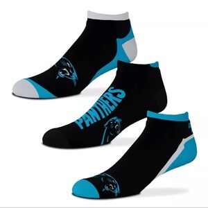NFL Carolina Panthers Socks 3 Pack Flash Trainer Socks RETAILS $100
